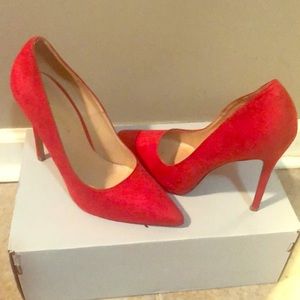 Red high heel shoes